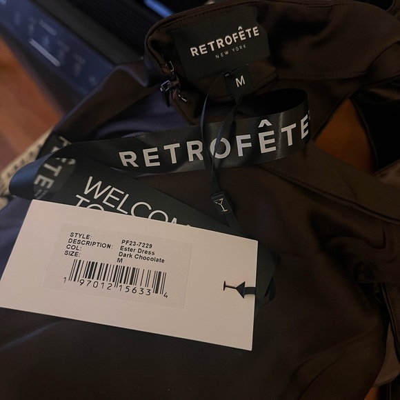 Retrofrete Dark Chocolate Halter Ester Dress - Picture 2 of 2